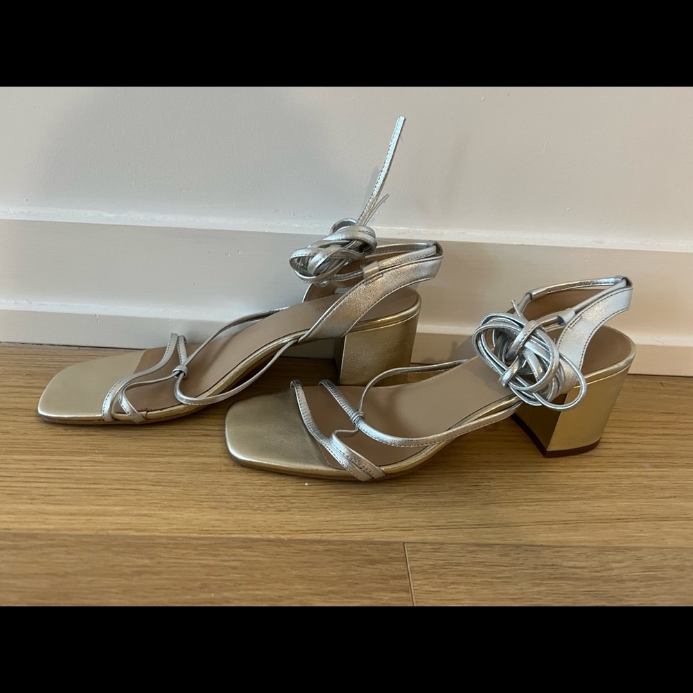 Anthropologie metallic heels